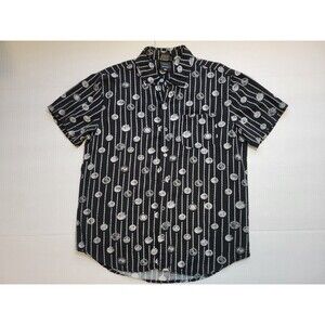 The Witcher Medallion All Over Print Button Down Shirt Black Mens Size S Netflix